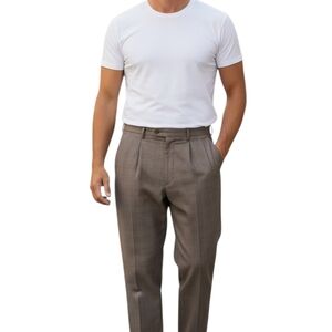Ralph Lauren Men's Pleated Brown Dress Pants